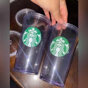 Starbucks Transparent Tumblers with Green Logo